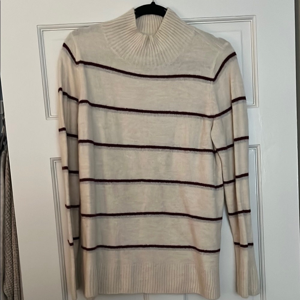 Striped Cream and Black Sweater